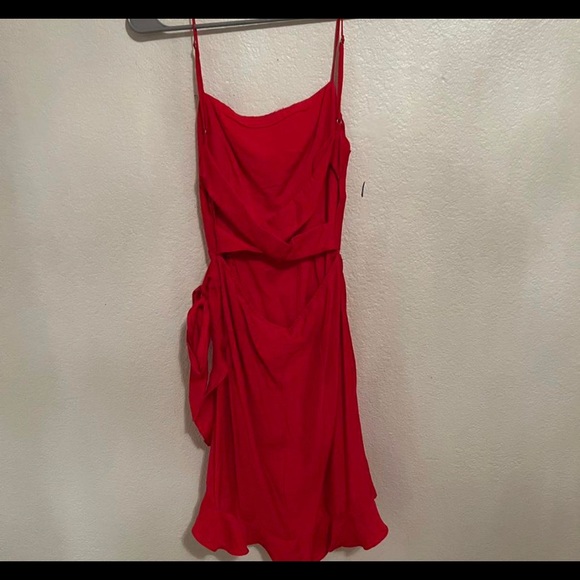 hello molly red wrap tie dress - Picture 4 of 4